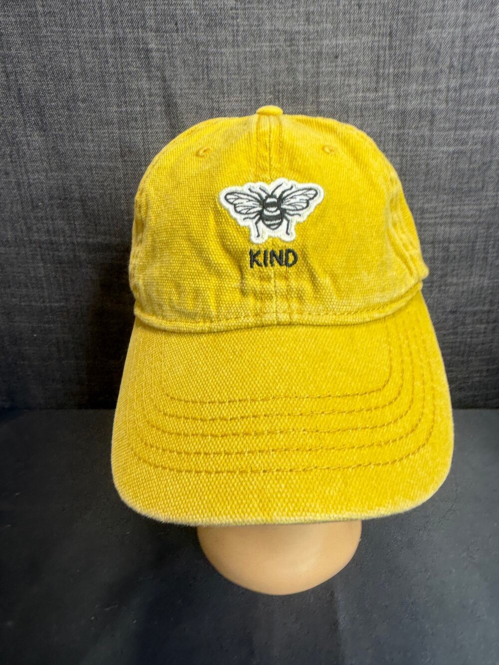 Bee Kind Beekeepers Yellow Canvas Baseball Cap Adjustable Strapback Hat OSFM